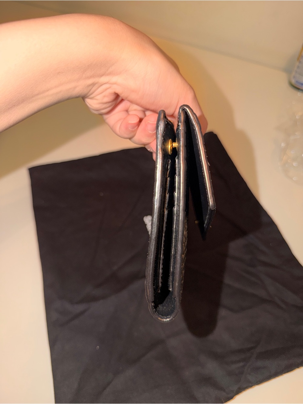 SAINT LAURENT Uptown Clutch In Croc-Embossed Leather Black Wallet - Picture 8 of 8